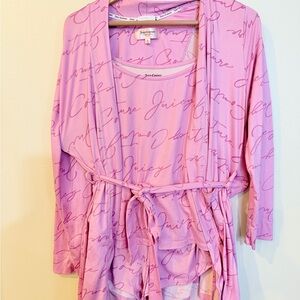 Juicy Couture Pink Script Pajama Set 3 piece set pajamas/loungewear Size medium